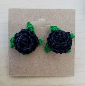 Black Rose Earrings